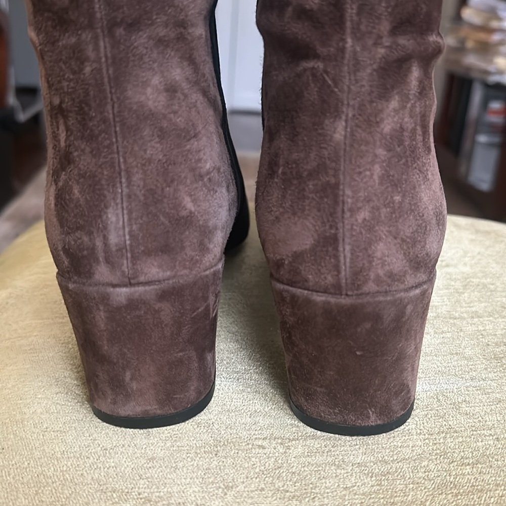 Roger Vivier Two Tone Black Brown Knee High Pull On Boots Size 39.5 US 9 - Picture 11 of 16